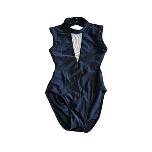 California kisses girls teens one pc Swimsuit Sz L fits slim black nude mesh